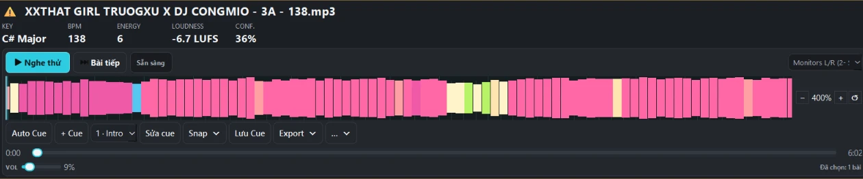 Ảnh thật player và waveform của CUE•TONE
